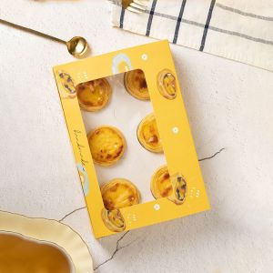 Buy cheap Customized Baking Egg Tart Packaging Box 4 Piece Disposable Paper Western Pastry Box from wholesalers