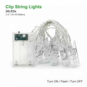 LEDs Photo Clip LED String Light Battery Operated Photo Frame Clip Indoor Light