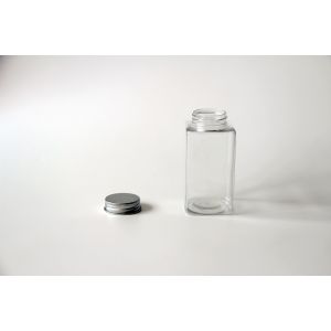 Buy cheap Square 100ml water / Milk / Juice Clear Pet Jars with screw cap , plastic bottle jars from wholesalers