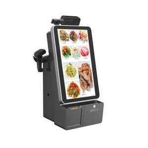 Self Check Out Kiosk With POS Reader QR Code Scanner