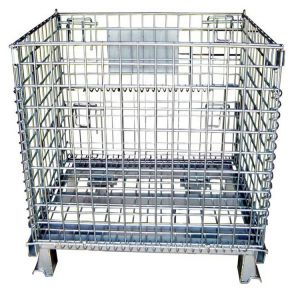 Buy cheap Folding Q235 Stackable Mesh Pallet Cages Warehouse Grid Box Metal from wholesalers