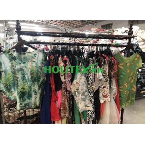 Buy cheap Top Grade Used Womens Clothing Colorful Ladies Silk Blouse Mixed Size from wholesalers