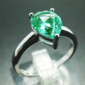 Buy cheap Sterling Silver Green Spinel Ring Fashionable Pear Shape Solitaire Wedding Engagement Ring from wholesalers