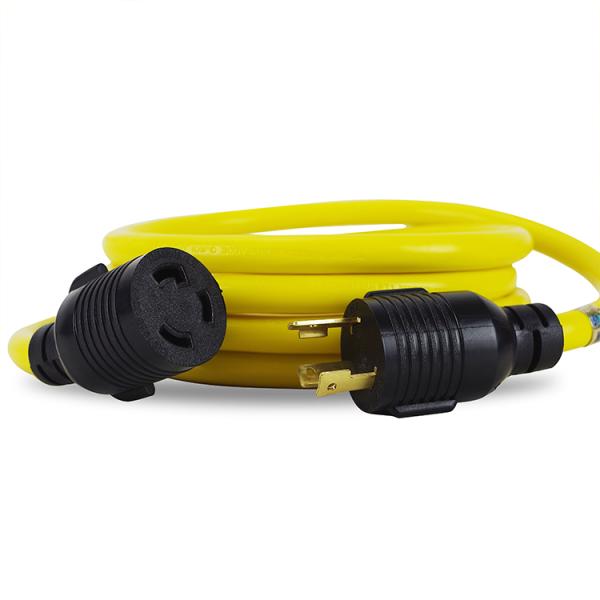 ETL Listed 3 Prong 30 Amp Generator Cord 25 Feet Heavy Duty NEMA L5-30P/L5-30R 10 Gauge 125V SJTW Lock Generator Extension Cord