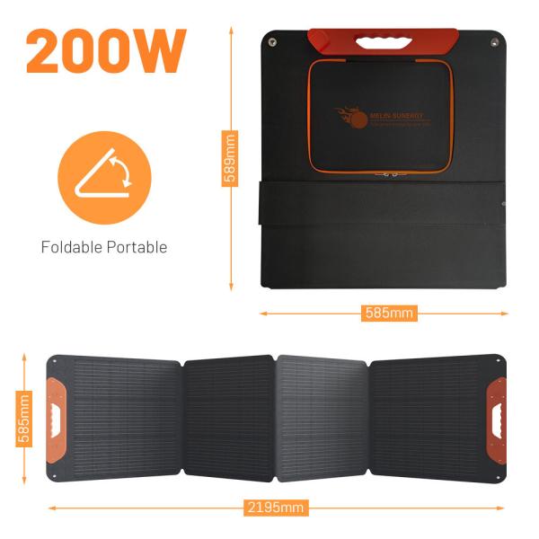 Quality 200W Portable Folding Solar Panels with 22% Efficiency Monocrystalline Silicon and USB Port for sale