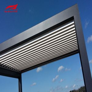 Buy cheap Rainproof Motorized Aluminum Pergola Gazebo Louvered Roof For Garden Building from wholesalers