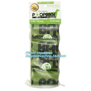 Waste Poop Bag With Customized Logo, Unscented Environment Friendly Compostable
