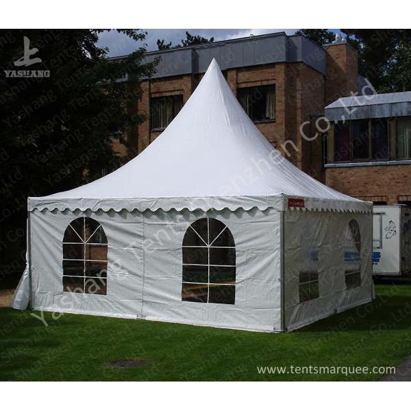Out side 4M Width French Style High Peak Frame Tent Transparent PVC Windows