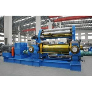 Cast Iron Rubber Mixing Mill Machine Water Cooled With V Belt Drive
