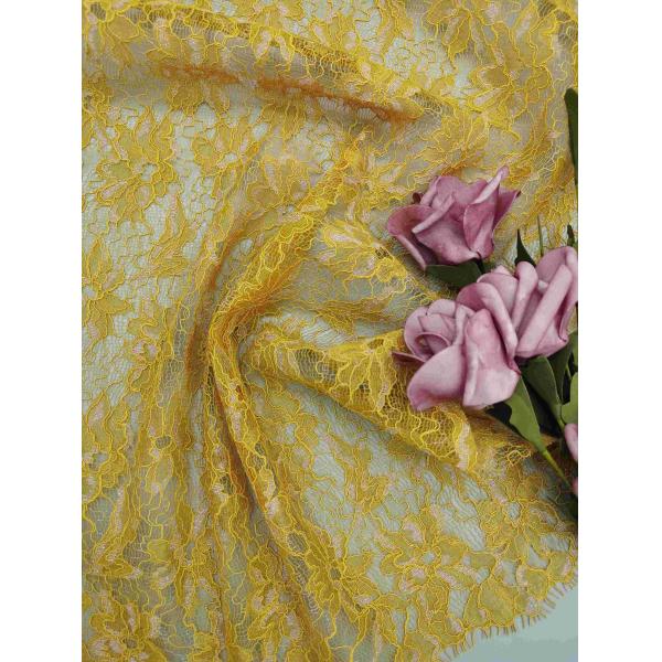 Buy cheap Floral Pattern Golden Metallic Lace Fabric from wholesalers