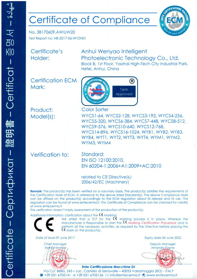 Grain Color Sorter Rice Corn Kernels Shape Separator Wheat Color Separating