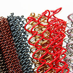 Buy cheap Woven Mesh Curtain Pattern On Metal Coil Drapery Customized Height Incombustible from wholesalers