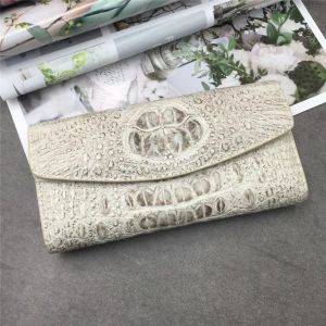 Buy cheap Authentic Exotic Crocodile Skin Women Long White Wallet Female Large Card Holders Genuine Alligator Leather Lady Clutch product