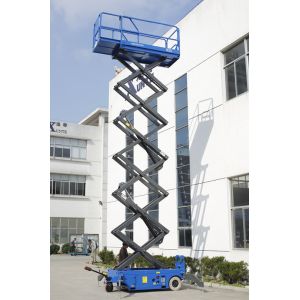 Buy cheap 12M Mobile Scissor Lift With Pulling Device from wholesalers