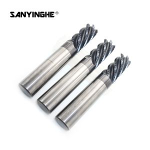 Buy cheap Solid Carbide 3 Flute Roughing End Mills CNC Flat Milling Cutter Router Bits Threaded Mills Cutting Tools from wholesalers