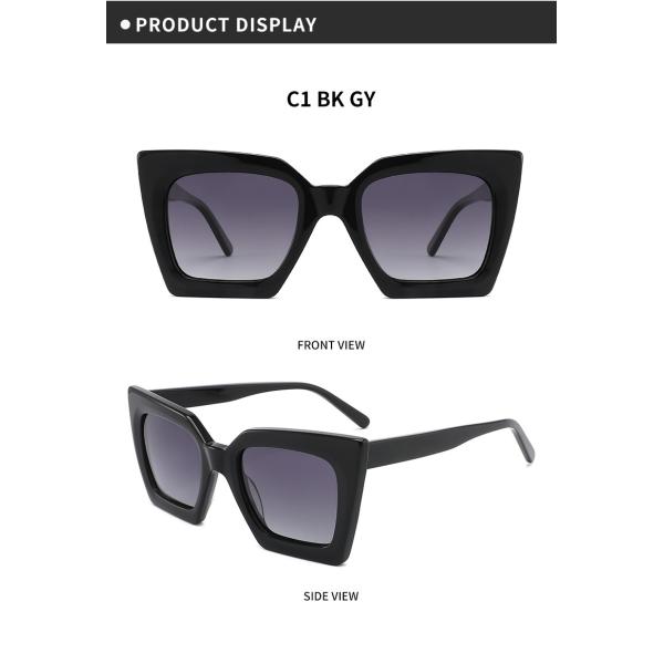 Full Rim Square Acetate Sunglasses Durable , Cat Eye Oversized Shades Glasses