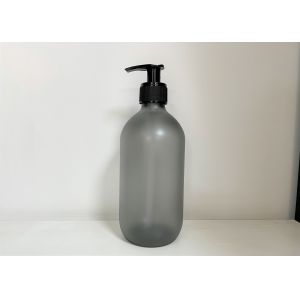 Buy cheap Shampoo 450ml 550ml Grey Frosted Plastic Bottle With Black Pump from wholesalers
