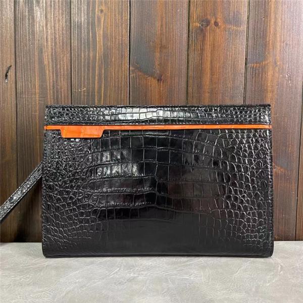 Quality Authentic Crocodile Skin Businessmen Envelop Clutch Wristlets Purse Genuine Alligator Leather Male Large Card Holders for sale