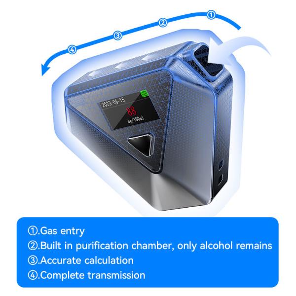 Multi Language Multi Unit Portable Breath Analyzer ABS Plastic Bluetooth Alcohol