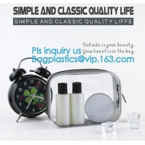 Custom personalized travel waterproof transparent clear pvc zipper toiletry bag,