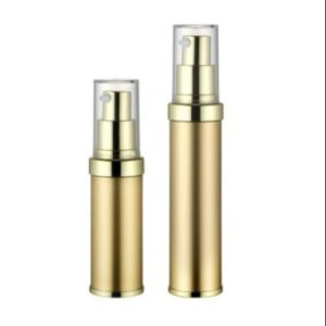 Buy cheap 20ml Airless Pump Bottle Gold Single Wall UV Proof Refillable Offset Printing from wholesalers