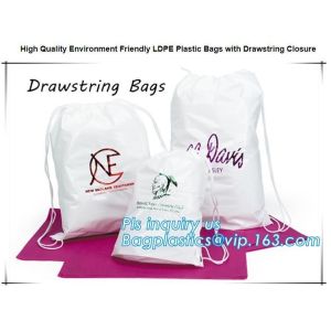 Buy cheap Biodegradable Environment friendly LDPE Plastic bags with DRAWSTRING closure bags, backpack, drawtape bag, essentials from wholesalers
