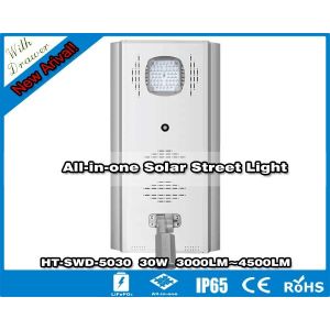 Buy cheap Hitechled  30w All-in-one Solar Street Light with drawer, Lámpara LED solar de calle, éclairage solaire tout en un from wholesalers