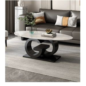 Buy cheap Minimalist Italian Creative Oval Marble Top Coffee Table Customized Size from wholesalers
