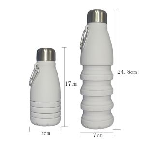 Buy cheap Silicone Foldable Biodegradable Reusable Water Bottles 550ml Grey Customized product