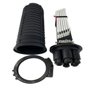 Buy cheap 2 In 4 Out Ports FTTH Splice Enclosure Vertical Box with 144F Capacity and 6 Pcs of 24 Core Splice Tray from wholesalers