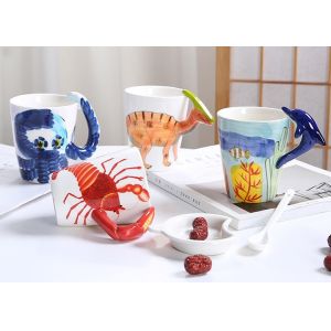 Buy cheap Multicolor Hand Painted Hadrosaurs Ceramic Portable Coffee Cup from wholesalers