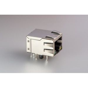 Buy cheap Vertical Female Jack RJ45 With Transformer , 8 Pin Shielded RJ45 Connector Single Port product