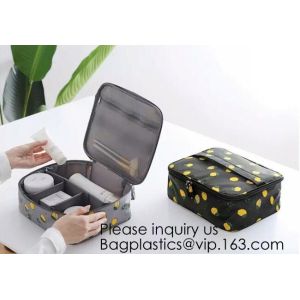 Stylish Black Makeup Brush Organizer Cosmetic Bag Storage Bag With Handle For