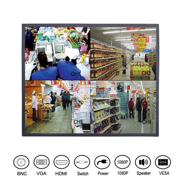 Desktop Square 19 Inch CCTV LCD Monitor High Brightness 110 - 240V Input Voltage