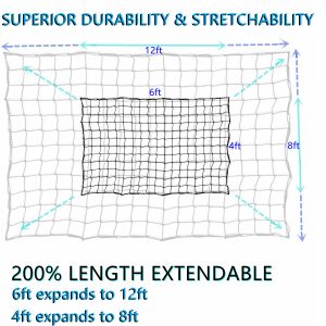 4x6FT Deluxe Cargo Carrier 5mm Latex Core Rooftop Cargo Net With Hooks