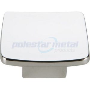 Buy cheap White Rectangular Dresser Drawer Pulls 1 2/5 Length Polished Chrome from wholesalers