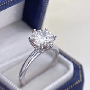 Buy cheap 1ct Round Cut Custom Made Lab Created Engagement Rings 10 Mohs product