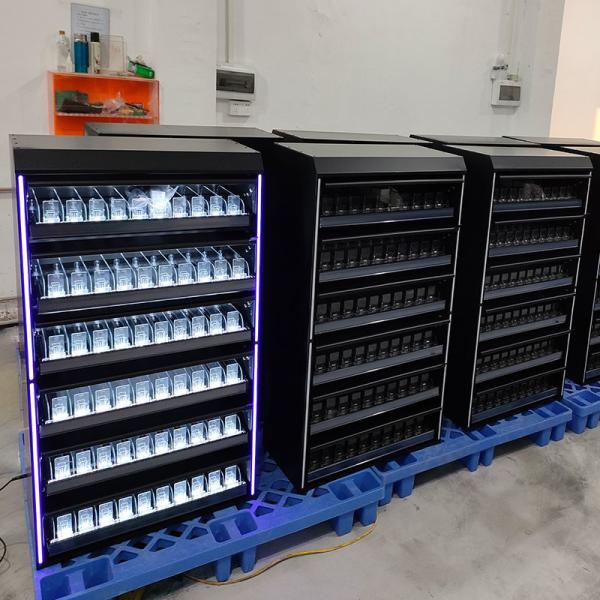 Quality Satom Custom Tobacco Case Display Cabinet Cigarette Shelf Rack With Smooth Pusher for sale