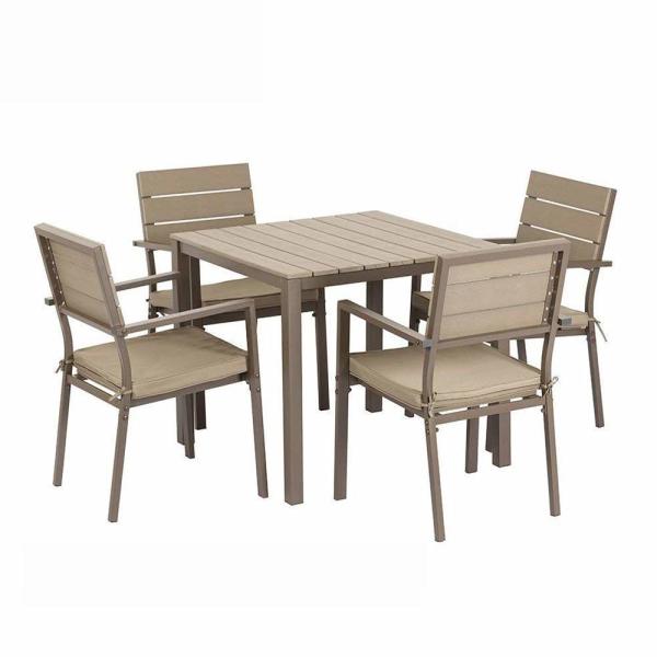 Quality Lightweight L55cm H86cm Chair 5 Piece Rattan Bistro Set Removable for sale