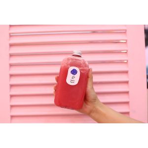 Square And Round Clear Drink Milk Tea Bottles With Leak Proof Screw On Lids