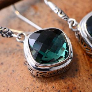 Buy cheap 925 Silver Square Synthetic Siopside Pendant Dangle Earring (060250) from wholesalers