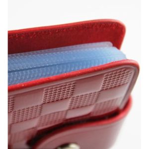 Buy cheap Red Lattice Patent Leather Woman Credit Card Holders Wallets from wholesalers