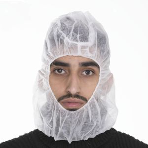 Buy cheap hair cap workshop disposable astronaut cap head cover hood with face masks for product