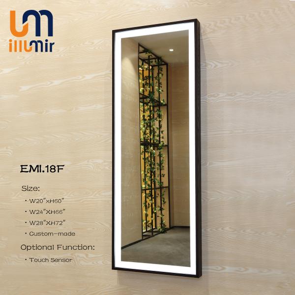 Buy cheap Hotel Decoration Full Length Vanity Mirror With Black Frame Around Light from wholesalers