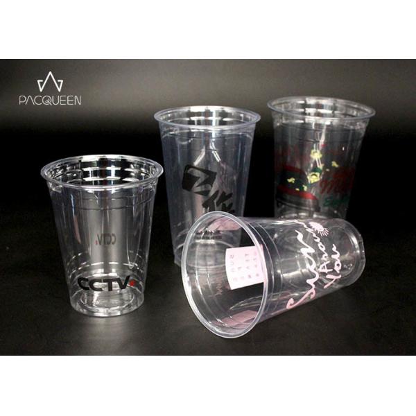 Quality Iced Drinks Disposable Plastic Cups , Biodegradable Plastic Cups Logo Printing for sale