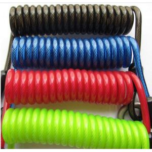 Buy cheap Flexible wire coil lanyard with hooks/loops/crimps all custom OEM request tether coil cord from wholesalers