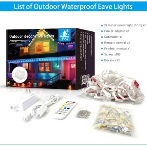 Buy cheap 150ft (3rolls*5)IP67 Outdoor Waterproof Smart RGBIC (2 Rolls*50ft) permanent Eaves Lights with 75 Scene Modes and 36leds from wholesalers