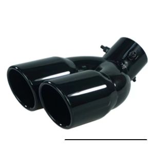 Buy cheap Black Painted Automotive Exhaust Tips Angle Cut Double Layer product