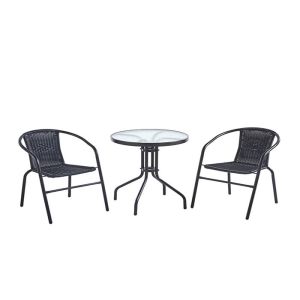 Buy cheap Modern Outdoor Furniture Rattan Material Dining Garden Sets With Steel Frame from wholesalers