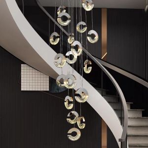 Buy cheap Modern Loft Chandelier Design C-type Acrylic Chandelier For Minimalist Ceiling Chandelier In Living Room Staircase Lighting from wholesalers